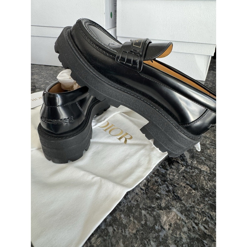 Dior Boy Platform Loafer $1150 Black Leather Dress Lug Shoes. NWB Sz 35.5 US 5.5 - Picture 10 of 16